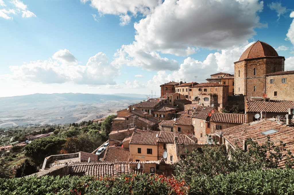 View over the rooftops of Volterra, Province of Pisa, Region of Tuscany, Italy, Europe.