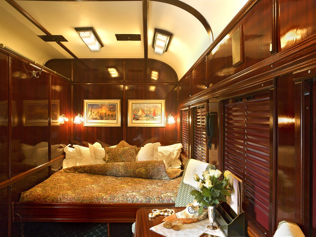 private cabin on a luxurious train 